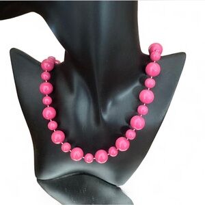Vintage Pink Beaded Necklace 18”